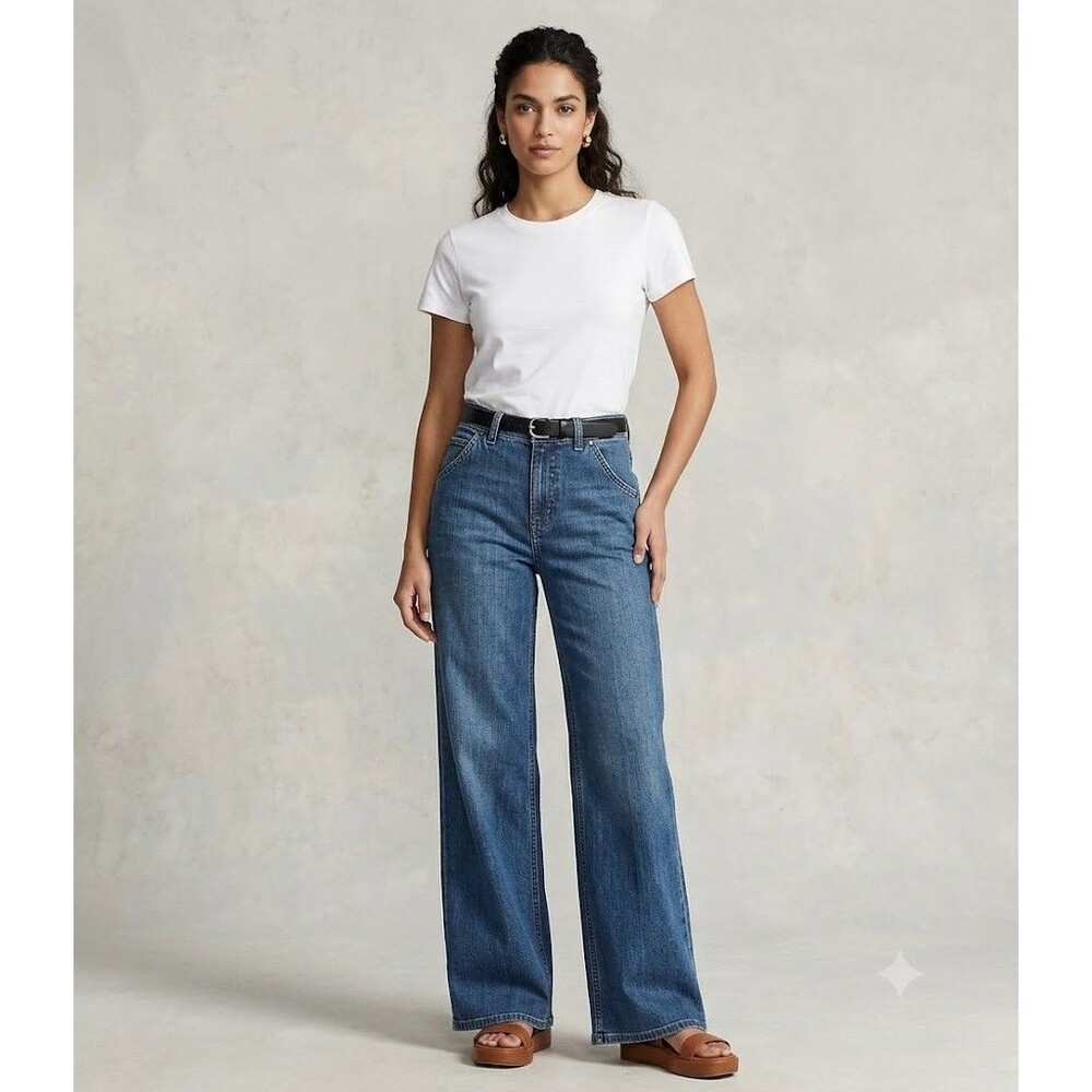 Calvin Klein Jeans Womens Trouser Fit Straight Leg Blue Denim Jeans Size 4/31